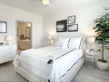 Bedroom with cozy bed